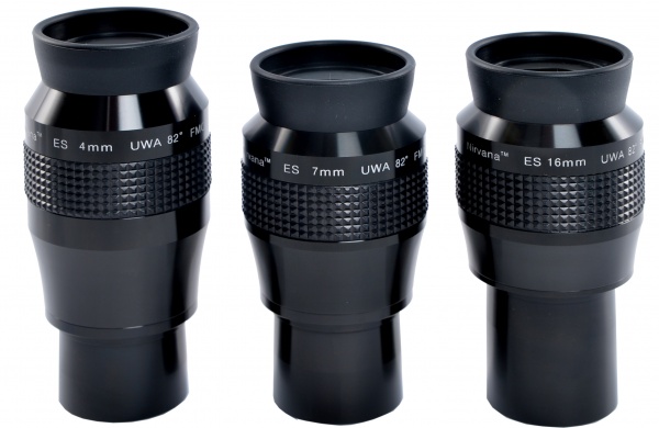 Nirvana-ES™   UWA-82°  4mm/7mm/16mm High-Performance Eyepieces (1.25''/31.7mm)